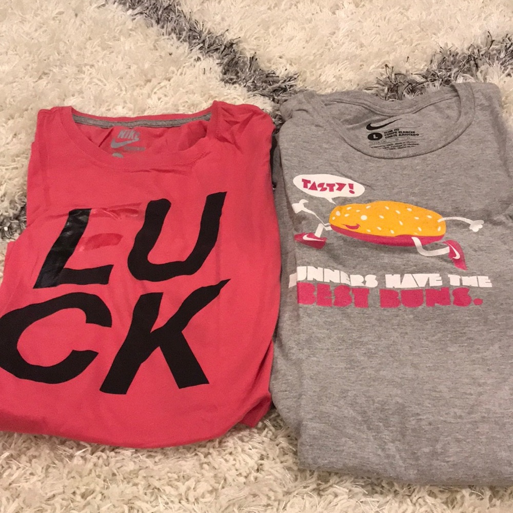 Two Large Nike t shirts